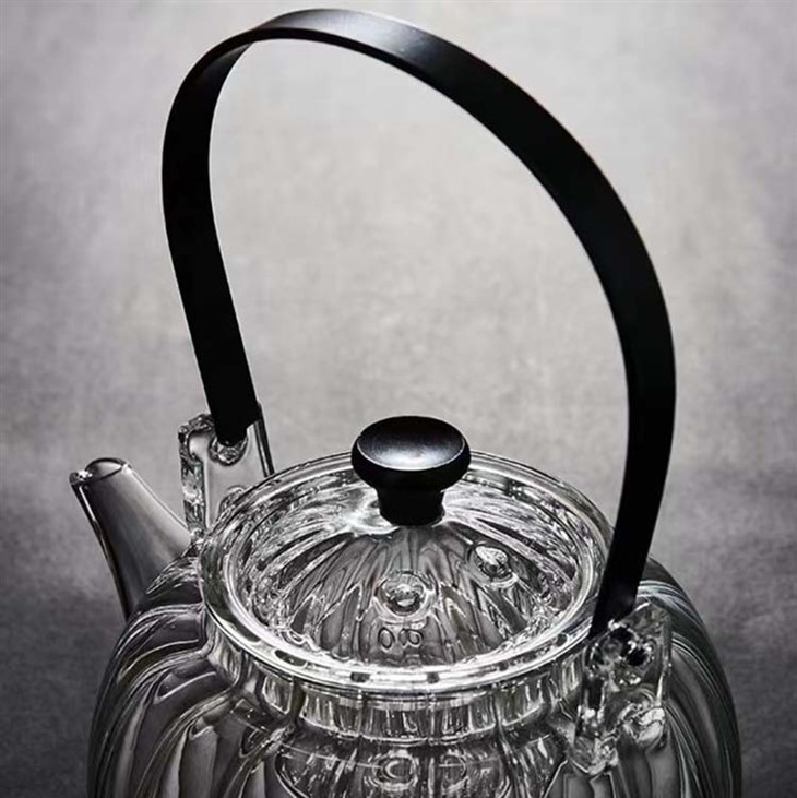 Heat Resistant Glass Tea Pot, 600ml 20OZ Glass Tea Pot, Glass Tea Pot With Iron Handle
